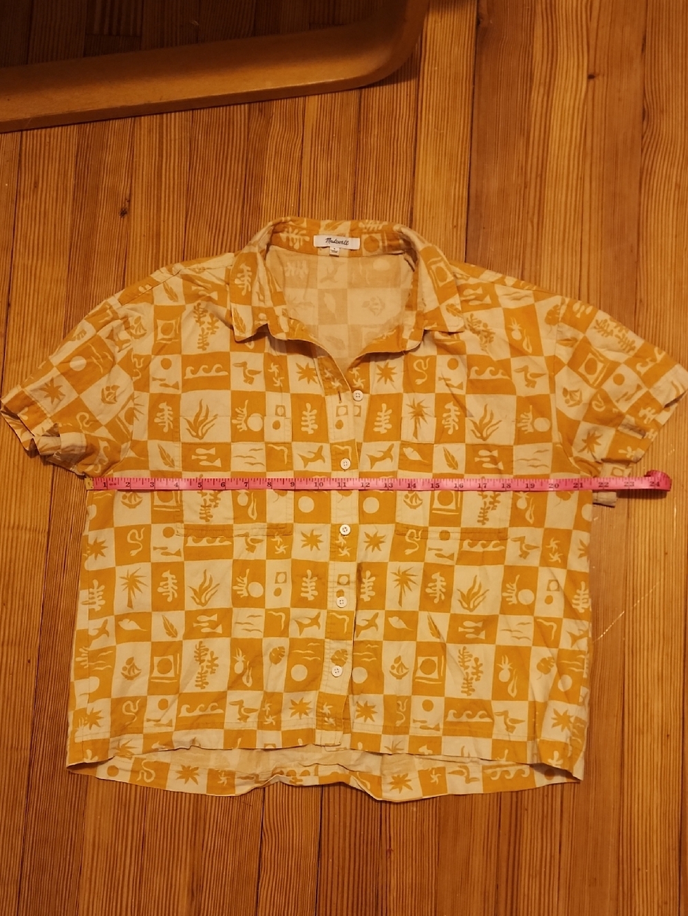 Madewell Linen Patterned Button Up Top - Picture 4 of 9